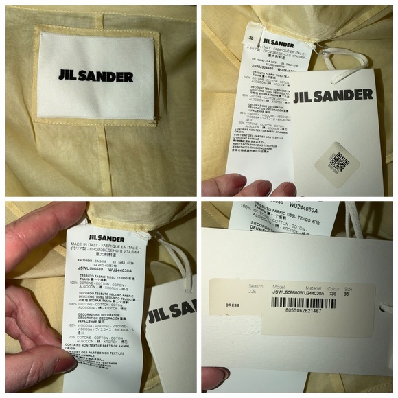 Jil Sander Yellow Embroidered Paisley Kaftan Midi Dress Cotton Sheer IT36 US 2 - Picture 15 of 15